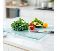 Tagliere salvapiano igienico in vetro trasparente per cucine, scrivania da ufficio - resistente ai graffi, resistente al calore, facile da pulire, antibatterico 40x30cm, antimicrobico