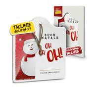 Tagliere Sottopentola Natalizio in Ceramica, Idee Regalo Natale Originali Donna, Mamma e Nonna, per Casa e Cucina, Personalizzati con Illustrazione Originale Pupazzo di Neve Oh Oh Oh