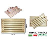 TAGLIERE TAGLIAPANE DA BANCO CON GRIGLIA IN LEGNO MASSELLO CM.37X22 CHIARO