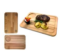 Tagliere vassoio piatto per carne in legno di faggio con vasca raccoglisugo