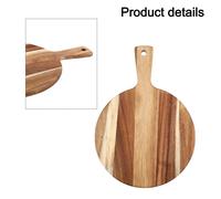 Tagliere vassoio pizza in legno di acacia naturale con manico tondo 16 pollici