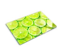 Tagliere Vetro per Proteggere il Piano di Lavoro 80x52 cm Durevole e Igienico Antigraffio Facile da Pulire con Piedini Antiscivolo Rettangolare Resistente al Calore da Cucina con Stampe - Lime