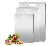 Taglieri in titanio, 2024, 100% puro titanio, tagliere in acciaio inox per cucina, antiscivolo, lavabile in lavastoviglie, per varie attività di cottura (39,1 x 28,2 cm)