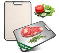 Taglieri in Titanio per Cucina, Tagliere in Titanio Doppio Lato, Professionale Taglieri Antibatterico e Resistente Tagliere, Ideale per Carne, Pane, Verdure e Frutta