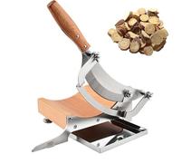 Taglierina a scatti di manzo, spessore regolabile da 0 a 1,3 cm, efficiente acciaio inossidabile con base in legno per tagliare erbe e radici precise