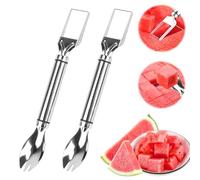 Taglierina Affetta Anguria, Taglierina a Forchetta 2 In 1 per Angurie, Taglia Anguria Fette Acciaio Inox,Taglia Cocomero Affettatrice Anguria, Strumento Di Taglio Per Anguria A Doppia Testa