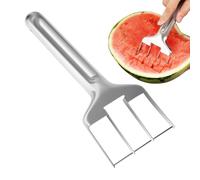 Taglierina anguria - Forchetta per anguria a tre coppe - Accessorio da cucina in acciaio inossidabile per frutta familiare all'aperto dessert e presentazione elegante