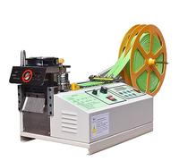 Taglierina automatica del nastro caldo e freddo, macchina efficiente precisa per il taglio della cinghia intrecciata della chiusura lampo del nastro magico