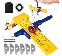 Taglierina circolare, taglierina circolare per cerchi da 1 a 30 cm, taglierina bussola con 6 lame, taglierina circolare per tagliare cartone di carta, pelle, taglierina circolare in plastica