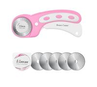 Taglierina con lama rotante da 45 mm (confezione da 5) per quilting, tessuti e per lavori artistici rosa