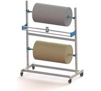 Taglierina e Dispenser Regolabile per pluriball: Design a Doppia Barra per Una Gestione efficiente dei Materiali di imballaggio (116x60x155 cm), Ideale per Professionisti e aziende.