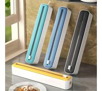 Taglierina e distributore riutilizzabile in plastica per pellicola per alimenti, multifunzione per sigillare pellicola, carta stagnola, carta da forno e carta cerata, in materiale plastico durevole, t