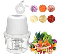 Taglierina elettrica per cipolla, 400 ml, tritatutto per verdure, 6 lame, cavo di ricarica di tipo C, per carne, cipolle, aglio, verdure, noci