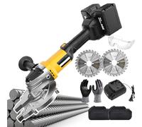 Taglierina elettrica per tondo per cemento armato, motore brushless da 2000 W, taglio senza scintille, design portatile da 3 kg con 2 lame diamantate e 2 batterie da 4000 mAh, taglia da 3 cm a 5 cm di