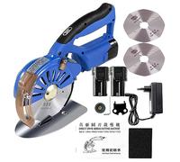 Taglierina elettrica rotativa per tessuti, 100/110/125 mm, senza fili, con 2 lame e 2 batterie da 2500 mAh, 5 impostazioni di velocità per tagliare tessuti, potenti forbici elettriche per servomotore