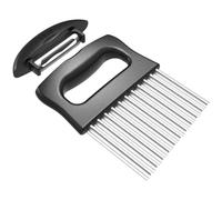 Taglierina ondulata, taglierina ondulata per - Taglierina a chip in acciaio inox - Affettatrice ondulata per patate, tritatutto da cucina e pelapatate per diversi tipi e tipi