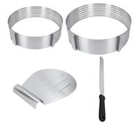 Taglierina per anelli per torta, anello per torta regolabile - Livellatore per torta regolabile, tagliapatta, livellatore per torte, affettatrice per torte in acciaio inox, per feste, amici, Natale,