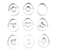 Taglierina per biscotti di Pasqua | 9 Pezzi in Acciaio Utensili da Pasticceria, Stampo per Biscotti | per Pasticceria Fondente Genitori Principianti Attività Casa Scuola