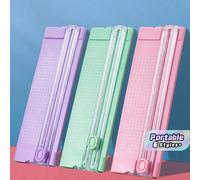 Taglierina per carta A4, taglierina per carta portatile in plastica, mini utensile per intaglio del legno, forbici manuali scorrevoli per scrivania nero,rosa,blu,Bianco,viola,verdePolicloruri di vinil