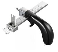 Taglierina per cinturino in pelle con scala da 10,2 cm, manico ergonomico in alluminio e lame in acciaio inox per artigianato in pelle fai da te