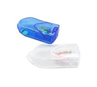 Taglierina per Compresse con Custodia, Set 2 Pezzi Blu e Bianco Ovale | Corpo in Plastica, Formato Tascabile, per Dividere Pillole e Pastiglie Piccole, Divisore Ovale