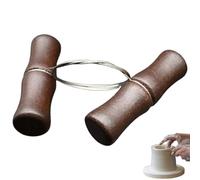 Taglierina per filo di argilla, taglierina per filo di ceramica,Taglierina per argilla in acciaio inossidabile con manico in legno - Strumenti per tornio di ceramica multifunzionali, forniture