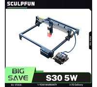 Taglierina per incisore laser SCULPFUN S30 da 5 W, assistenza pneumatica automatica, lente sostituibile, scheda madre a 32 bit, 410x400 mm, livello industriale S30 5W