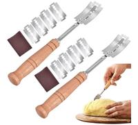 Taglierina per Pane Bread Lame,2 pezzi Taglierino per Pane,Coltello da Pane,Lama Pane,Coltello da Panettiere,Coltello per Segnare,per Cuocere, Intagliare Modelli di Pane Crudo
