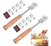 Taglierina per Pane Bread Lame,2 pezzi Taglierino per Pane,Coltello da Pane,Lama Pane,Coltello da Panettiere,Coltello per Segnare,per Cuocere, Intagliare Modelli di Pane Crudo
