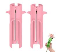 Taglierina per rimuovere le spine e le foglie di rose, tagliapasta per la pulizia dei fiori, design antiscivolo per casa, negozio di fiori, strumenti da giardinaggio efficienti (2 pezzi, rosa)