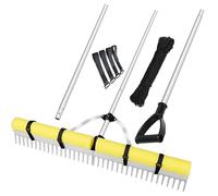 Taglierina per stagno - estrattore di vegetazione 'acqua, collezionista di detriti metallici | Pulitore per lago galleggiante con manico telescopico da 8,5 piedi e corda da 20 piedi, per le