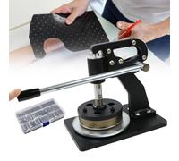 Taglierina per tessuti rotonda - Strumento per campioni di pressatura manuale da 100 cm² per tessuti, tappeti e pelle, spessore di taglio da 0,1 a 10 mm, include kit di punzonatura da 24 pezzi e 2 c