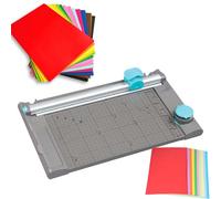 Taglierina rotativa, a ghigliottina manuale di precisione per scrapbooking, larghezza di taglio 33 cm, include una varietà di testine per angoli arrotondati