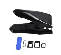 Taglierina SIM 2 in 1, in lega di acciaio, con 3 adattatori e perno di espulsione, per smartphone iPhone, Samsung, Huawei, colore: nero