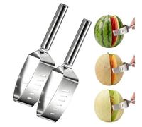 Taglierina triangolare per anguria, in acciaio inox con manico antiscivolo, gadget da cucina multiuso per melone, mela e altri frutti (2 pezzi)