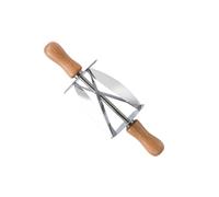 Taglierino per Croissant Rullo in Acciaio Inox e Legno | Impasti di Cornetti e Pasta, Impugnatura Comoda, Finitura Resistente AI Graffi, Pulizia Facile