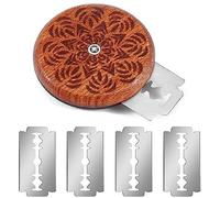 Taglierino per Pane,Coltello da Pane,Lama Pane Coltello Pane,Coltello per Impasto Coltello da Panettiere con 5 Lame per Cuocere Intagliare Modelli di Pane Crudo Coltello per Segnare Versione Rotonda