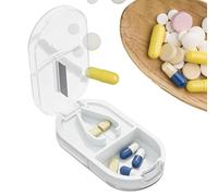 Taglierino per pillole | Combinazione tagliapillole e organizer | Tagliapillole portatile con scomparto per pillole integrato per tagliare le più resistenti
