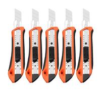 Taglierino Retrattile, Coltello Taglierino | Con Impugnatura in Gomma Antiscivolo, Lama A Segmenti Spezzabili, per Fai-da-te, Ufficio, Arte, Hobbistica e Casa(5pcs)