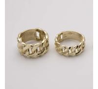 Taglio Diamante Miami Cubana Collegamento Catena Anello 10K Oro Giallo Tutte le