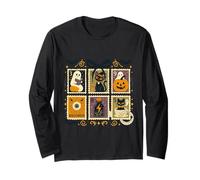 Taglio Halloween Gatto e Fantasma Postage Art Maglia a Manica