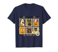 Taglio Halloween Gatto e Fantasma Postage Art Maglietta