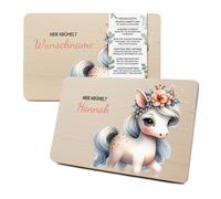 Taglio in legno per snack con nome personalizzato RV007-10 cavallo