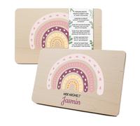 Taglio in legno per spuntino nome personalizzato RV007-18 arcobaleno