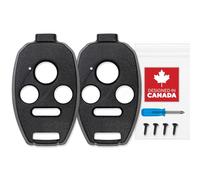 Taglio non richiesto per chiave Honda Shell per Civic Accord CRV Pilot Element - Custom Fit design durevole facile installazione da StandardAutoPart (4 pulsanti) (confezione da 2) (nero)
