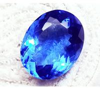 Taglio Ovale Brasiliano Topazio Blu 45 KT Certificato Loose Gemma Con Omaggio