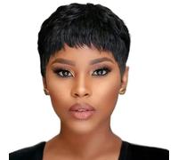 Taglio parrucca capelli umani parrucche corte da 3 pollici per donne nere capelli umani senza aspetto naturale wig wig in pizzo frontale con le parrucche corte dritte