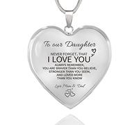 TAGOMEI Regalo di laurea per sua figlia, regalo di compleanno da mamma papà, collana a cuore per donne adolescenti a mia figlia nipote collana ispiratrice compleanno college laurea regalo per donne