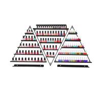 Tagowao Scaffale per smalti per smalti, da parete, in metallo, organizer per smalti, set da 3 ripiani triangolari a 5 ripiani, per saloni di bellezza, 66 × 7 × 70 cm