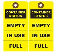 Tags 4 Less Etichette per bombole da appendere per serbatoi di gas, etichette di stato per vuoto/pieno/in uso, cartone perforato, con cordino elastico (stato del contenitore, confezione da 25)